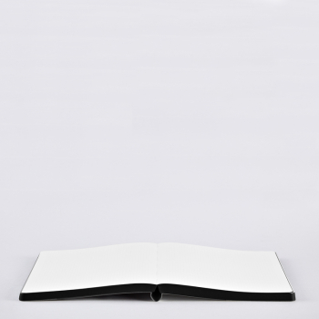 Nuuna, Notebook, Flex cover from recyceltem leather doted pages , black& white, HALF FULL, open